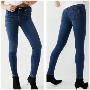 True Religion Halle Midrise Super Skinny Jean DarkWash Size 28